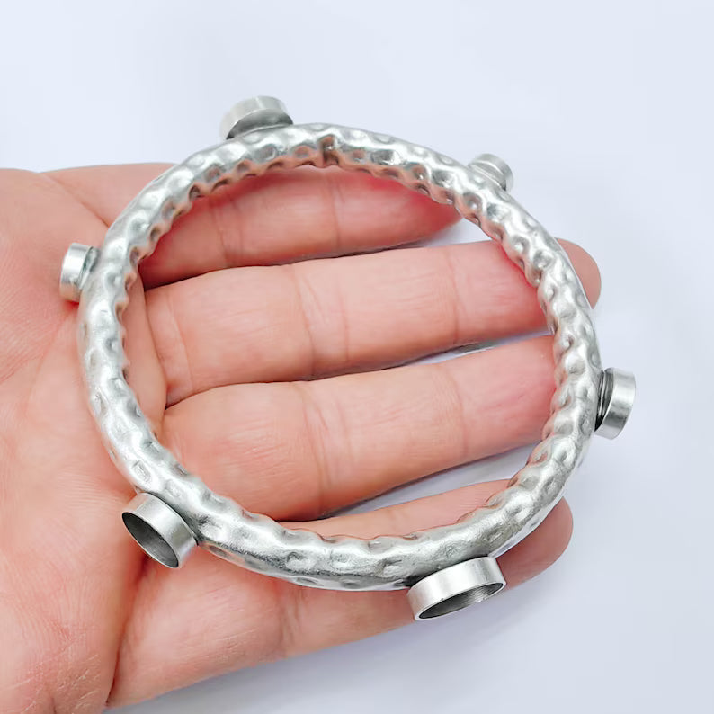 Bangle Bracelet Blank 8-10-12mm Bezel, Antique Silver Adjustable Look Bracelet Base, Jewelry Making, G38013