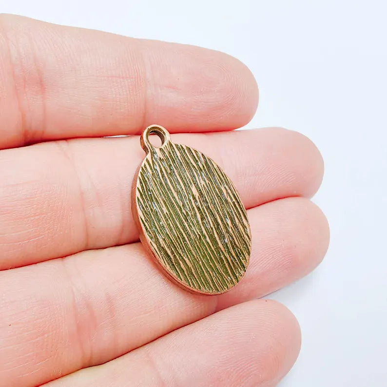 Oval Bezel Pendant, 25x18mm Inner Size, Antique Copper Plated Zamac Jewelry Finding, 31x20mm, G38093