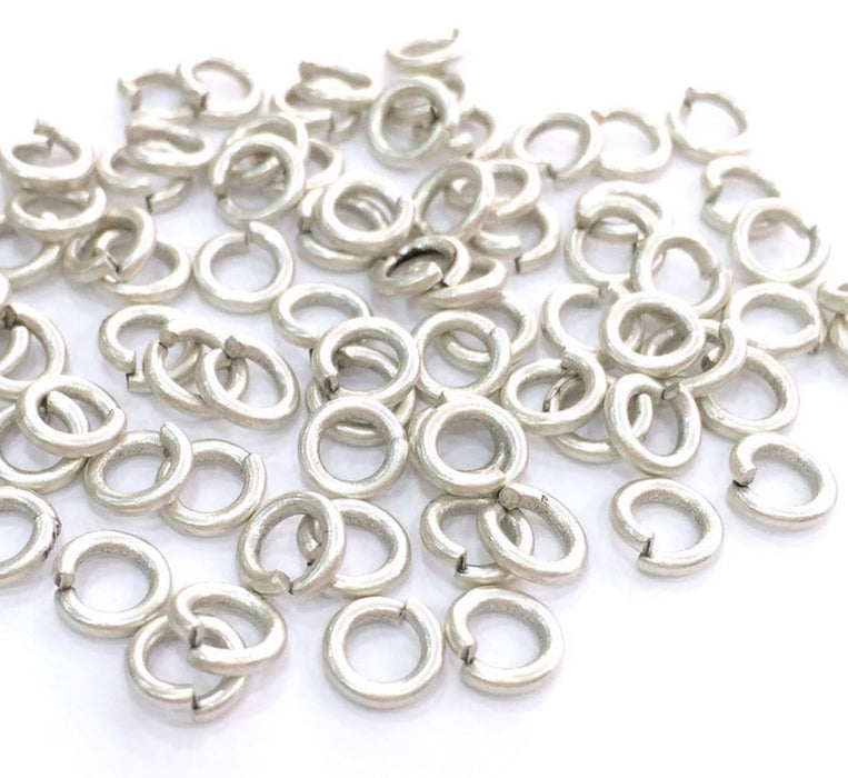 50 Pcs (5 mm) Antique Silver Plated Brass Strong jumpring ,Findings G3611
