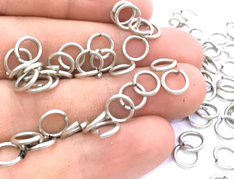 20 Silver Jumpring Antique Silver Plated Brass Strong jumpring ,Findings 20 Pcs (8 mm) G4626