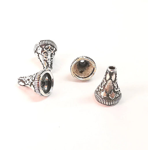 4 Sterling Silver Cone Findings 4 Pcs 925 Silver Findings (12x8mm) G30167