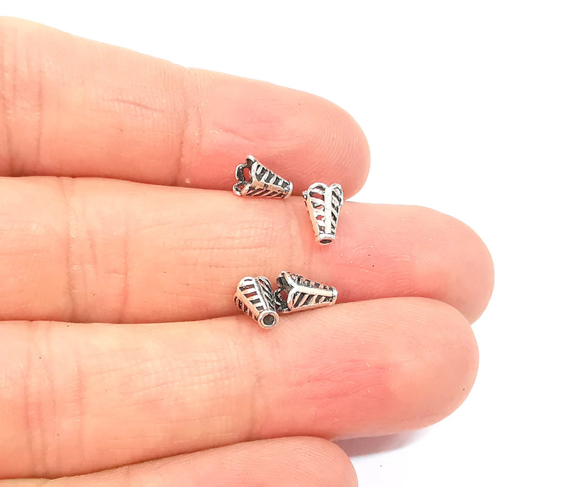 4 Sterling Silver Cone Findings 4 Pcs 925 Silver Findings (7x4mm) G30173