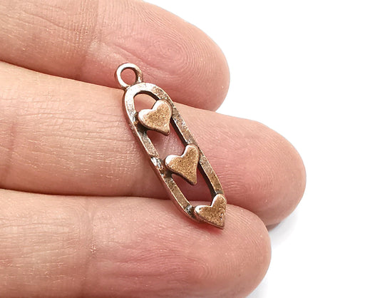Hearts Charms, Dangle Charms Antique Copper Plated (30x8mm) G29862