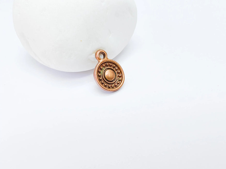 5 Minimalist Boho Charm, Vintage Style Charms, Earring Charms, Dangle Pendant, Necklace Parts, Antique Copper Plated Zamac 16x11mm G36578