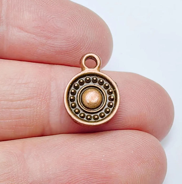 5 Minimalist Boho Charm, Vintage Style Charms, Earring Charms, Dangle Pendant, Necklace Parts, Antique Copper Plated Zamac 16x11mm G36578