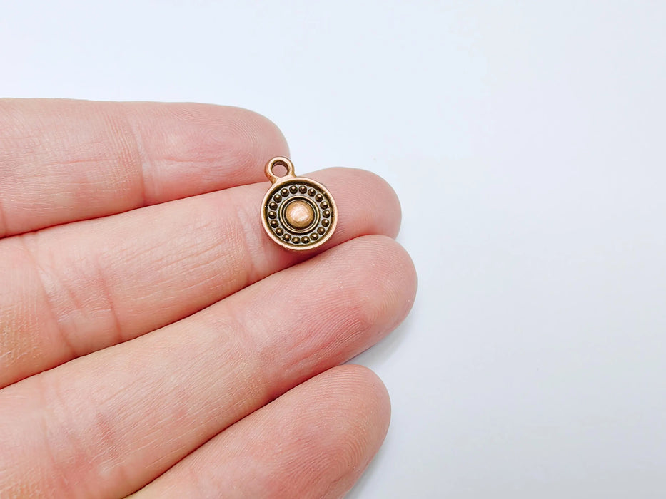 5 Minimalist Boho Charm, Vintage Style Charms, Earring Charms, Dangle Pendant, Necklace Parts, Antique Copper Plated Zamac 16x11mm G36578