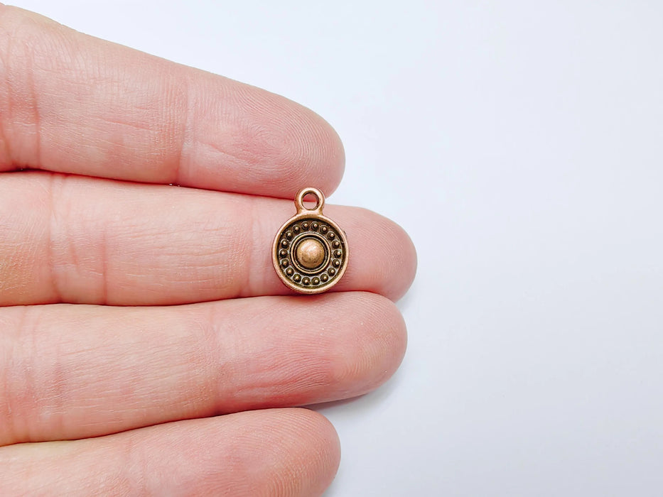 5 Minimalist Boho Charm, Vintage Style Charms, Earring Charms, Dangle Pendant, Necklace Parts, Antique Copper Plated Zamac 16x11mm G36578