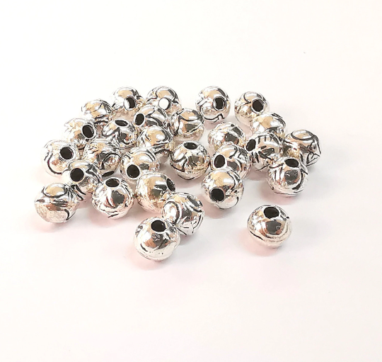 10 Sterling Silver Ball Beads 925 Solid Silver Beads (5mm) 10 Pcs G30145