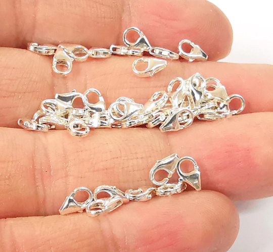 Sterling Silver Lobster Clasps 925 Solid Silver Findings (7x4mm) G30083