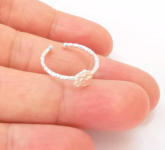 Hexagon Stamping Ring Blanks, Sterling Silver Engraving Blank, Statement Rings, Adjustable Nameplate Ring, 925 Solid Silver 6mm G30125