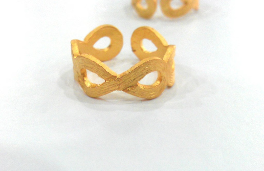 Adjustable Ring Blank Findings , 8 mm blank Gold Plated Brass G21723