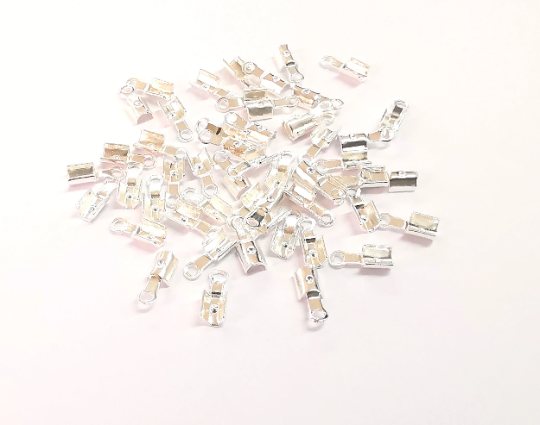 10 Sterling Silver Cord End Findings 925 Solid Silver Findings G30082