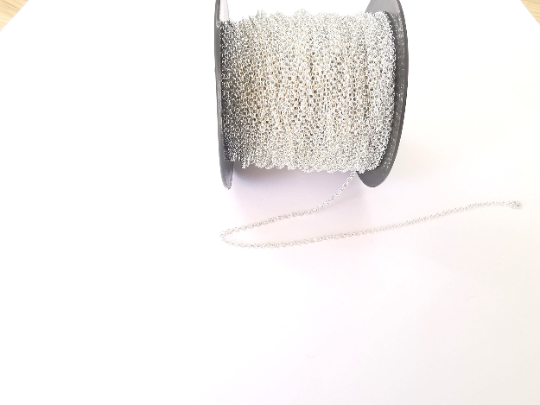 1 Feet Sterling Silver Rolo Chain 925 Solid Silver Soldered Chain (1.6mm) G30148