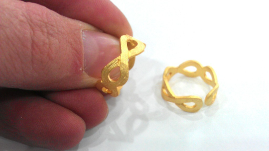 Adjustable Ring Blank Findings , 8 mm blank Gold Plated Brass G21723