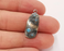 Sterling Silver Charms 925 Oxidized Silver Pendant with Turquoise Stone , Pendant (27x11mm) G30118