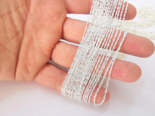 Singapore Chain Sterling Silver Finished Necklace Chain Rope Chain Serpentine (1,5mm) 925 Solid Silver Ready Chain (40cm-16 inch) G30081