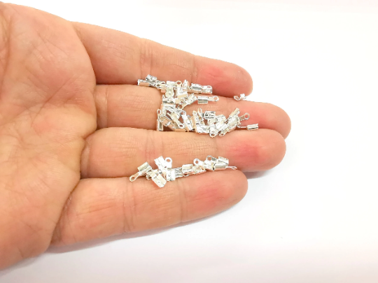 10 Sterling Silver Cord End Findings 925 Solid Silver Findings G30082