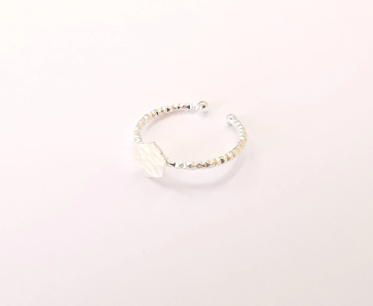 Hexagon Stamping Ring Blanks, Sterling Silver Engraving Blank, Statement Rings, Adjustable Nameplate Ring, 925 Solid Silver 6mm G30125