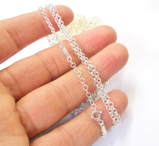 Sterling Silver Finished Bracelet Chain Rolo Chain Bangle Chain 925 Solid Silver Ready ball chain (17cm+3cm-6,6inch+1,2inch) G30117