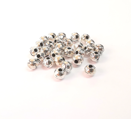 10 Sterling Silver Ball Beads 925 Solid Silver Beads (5mm) 10 Pcs G30145