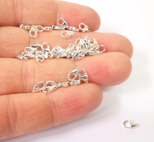 Sterling Silver Lobster Clasps 925 Solid Silver Findings (7x4mm) G30083