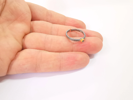 Sterling Silver Ring Blank Bezel Ring Setting 925 Silver Cabochon Ring Mounting Adjustable Ring Base (3mm round) G30097