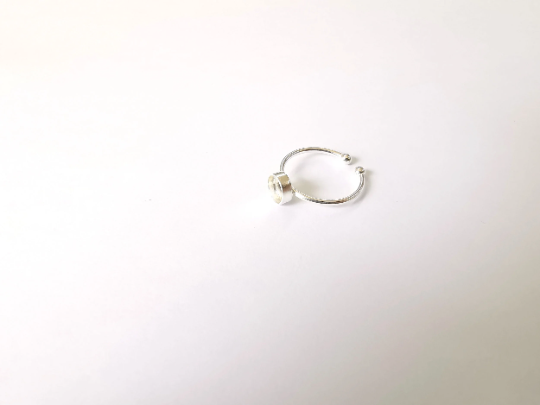 Sterling Silver Ring Blank Bezel 925 Silver Ring Setting Resin Ring Blank Cabochon Ring Mounting Adjustable Ring Base (6mm round) G30136