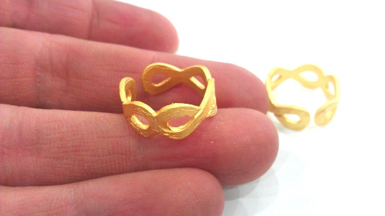 Adjustable Ring Blank Findings , 8 mm blank Gold Plated Brass G21723