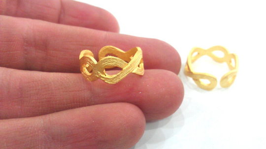 Adjustable Ring Blank Findings , 8 mm blank Gold Plated Brass G21723