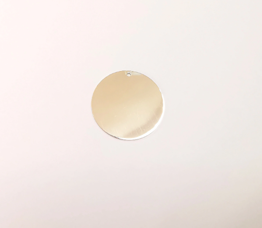 Sterling Silver Stamping Blank Charms 925 Silver Disc Charms Round Charms Pendant, Findings (31mm) G30107