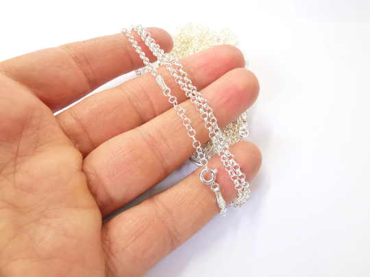 Sterling Silver Finished Bracelet Chain Rolo Chain Bangle Chain 925 Solid Silver Ready ball chain (17cm+3cm-6,6inch+1,2inch) G30117