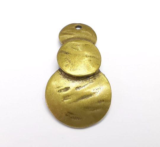 Curved Discs Bronze Charms Antique Bronze Plated Charms (48x26mm) G29396