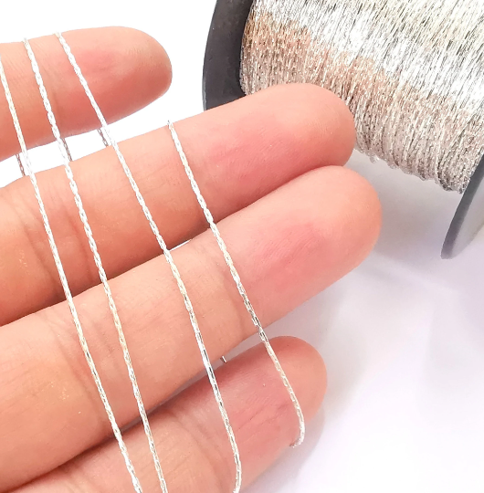 1mt(3.3ft) Sterling Silver Snake Chain 925 Solid Silver Wheat Chain Chain (0.8mm) G30090