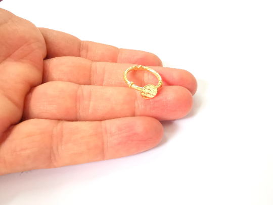 Stamping Ring Blanks, Gold Plated Sterling Silver, Engraving Blank, Statement Rings, Adjustable Nameplate Ring, 925 Solid Silver 8mm G30143