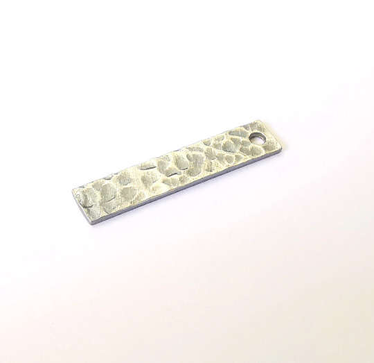 Sterling Silver Stamping Bar Charms Blank Tag Charms with Loop, 925 Silver Charms (25x5mm) G30127