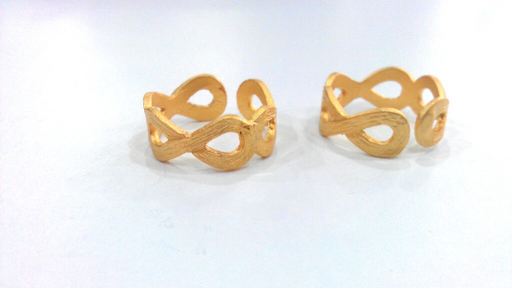 Adjustable Ring Blank Findings , 8 mm blank Gold Plated Brass G21723