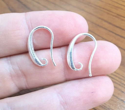 Sterling Silver Earring Hook 2 Pcs (1 pair) 925 Silver Earring Wire Findings G30160