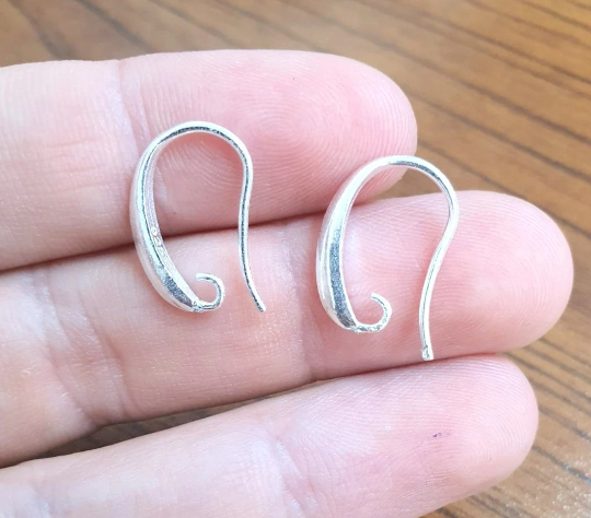 Sterling Silver Earring Hook 2 Pcs (1 pair) 925 Silver Earring Wire Findings G30160