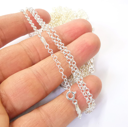 Sterling Silver Finished Bracelet Chain Rolo Chain Bangle Chain 925 Solid Silver Ready ball chain (17cm+3cm-6,6inch+1,2inch) G30117