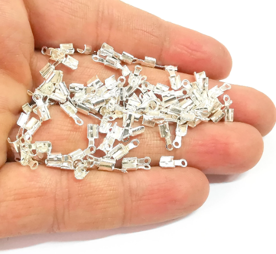 10 Sterling Silver Cord End Findings 925 Solid Silver Findings G30082