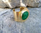 Gold Plated Brass Bracelet with Green Gemstone Adjustable SR11