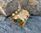 Gold Plated Brass Bracelet with Colored Gemstones Adjustable SR12