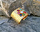 Gold Plated Brass Bracelet with Colored Gemstones Adjustable SR13