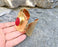 Gold Plated Brass Bracelet with Fuchsia Agate Gemstone Adjustable SR15