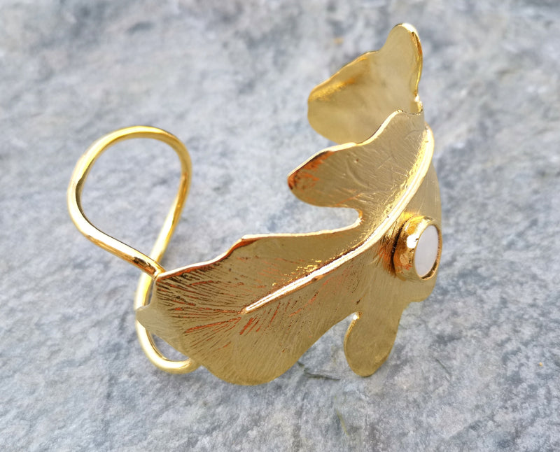 Bracelet with Real Pearl Gold Plated Brass Adjustable SR180