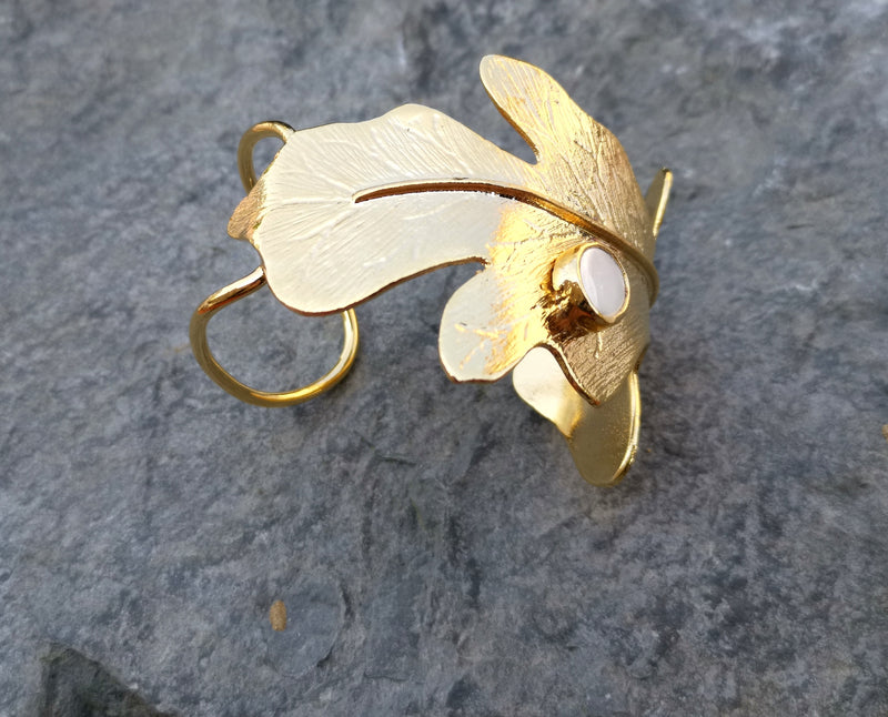 Bracelet with Real Pearl Gold Plated Brass Adjustable SR180