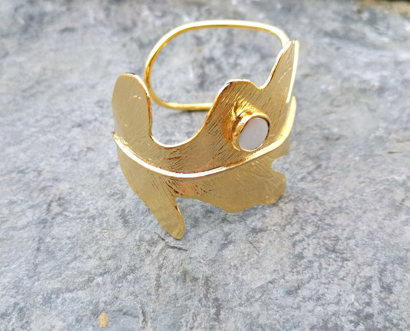 Bracelet with Real Pearl Gold Plated Brass Adjustable SR180