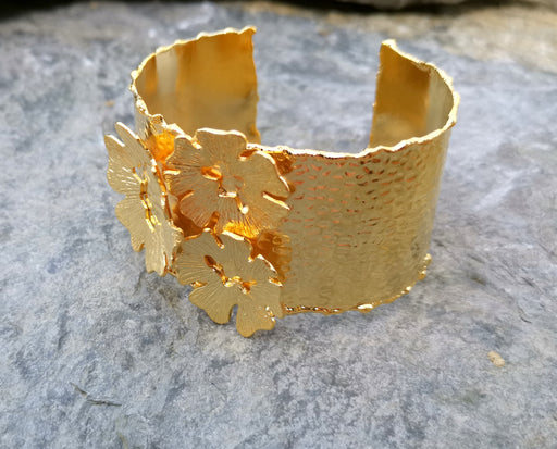 Flowers Bracelet Gold Plated Brass Adjustable SR183