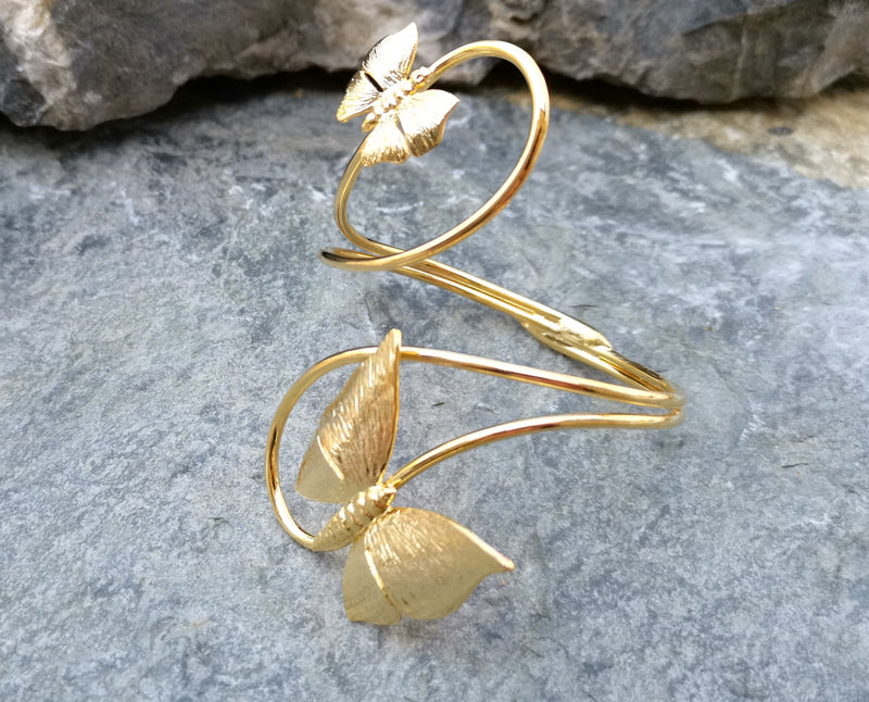 Butterflies Bracelet Gold Plated Brass Adjustable SR205
