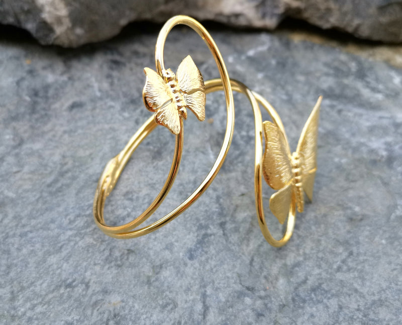Butterflies Bracelet Gold Plated Brass Adjustable SR205